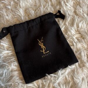YSL black fabric drawstring bag